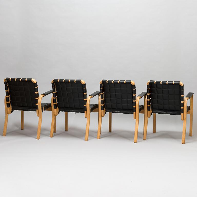 ALVAR AALTO, four late-20th-century '45' armchairs for Artek.