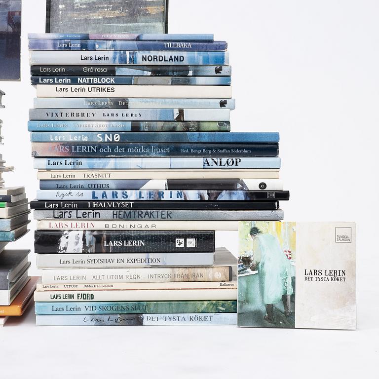 Lars Lerin, a collection of 76 books, of which four with signature and dedication from the author.