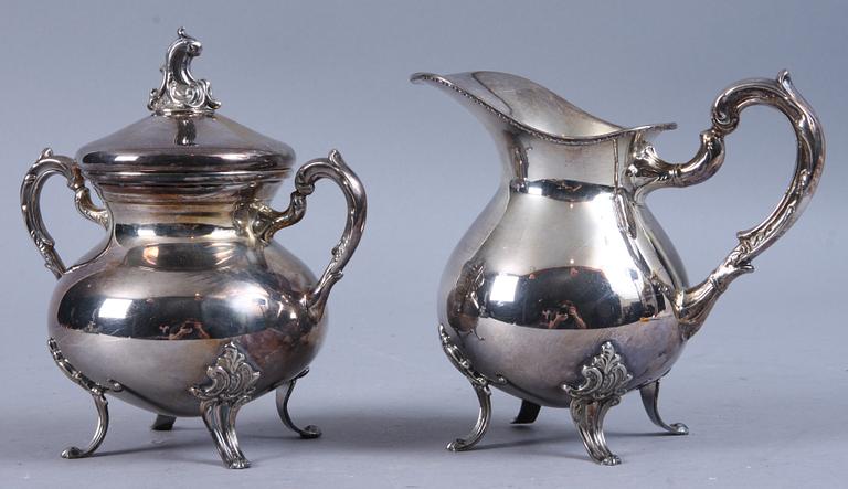 KAFFESERVIS, 3 delar, sterlingsilver, Peru, ca 1250 g.