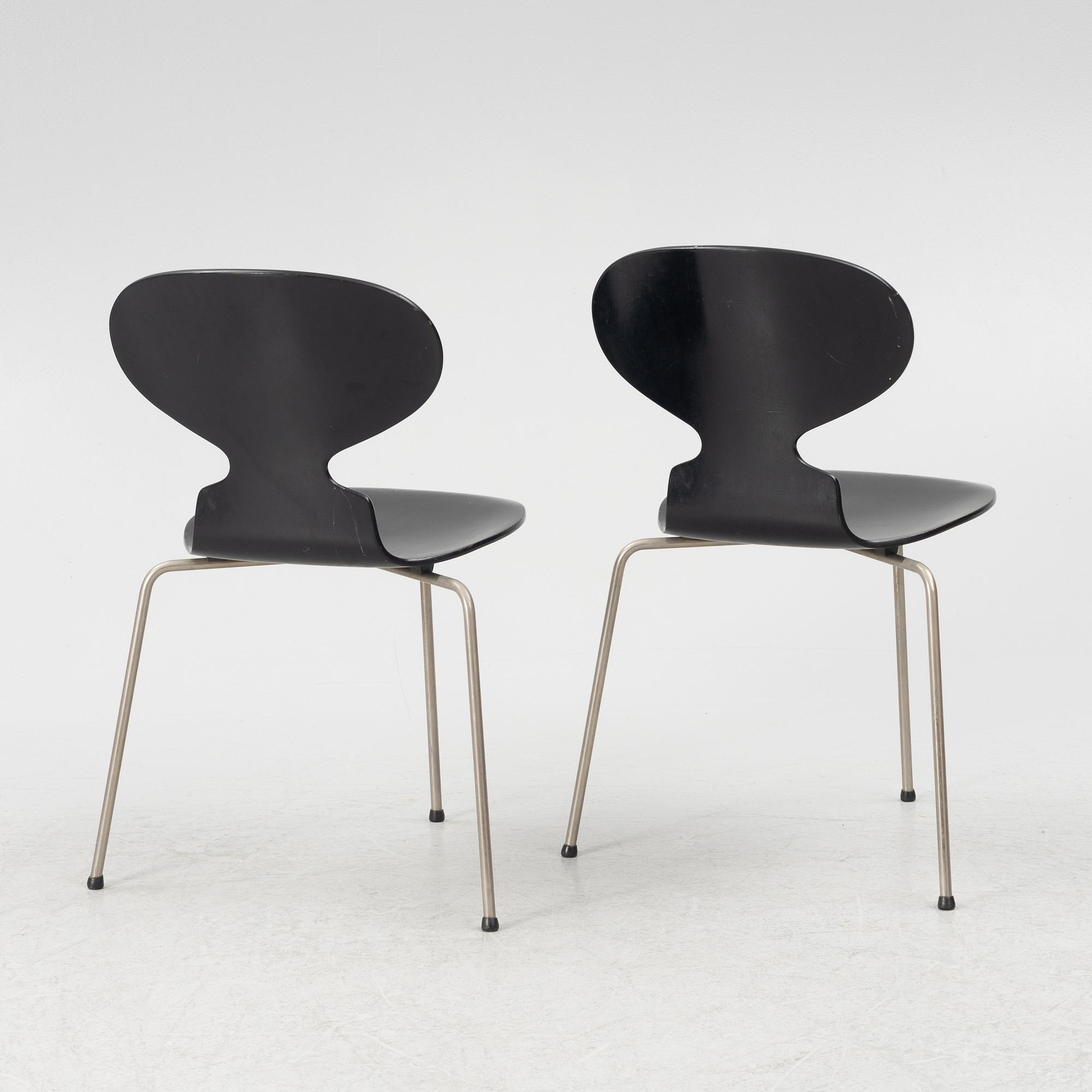 Arne Jacobsen, stolar 6 st, "Myran", Fritz Hansen, Danmark.