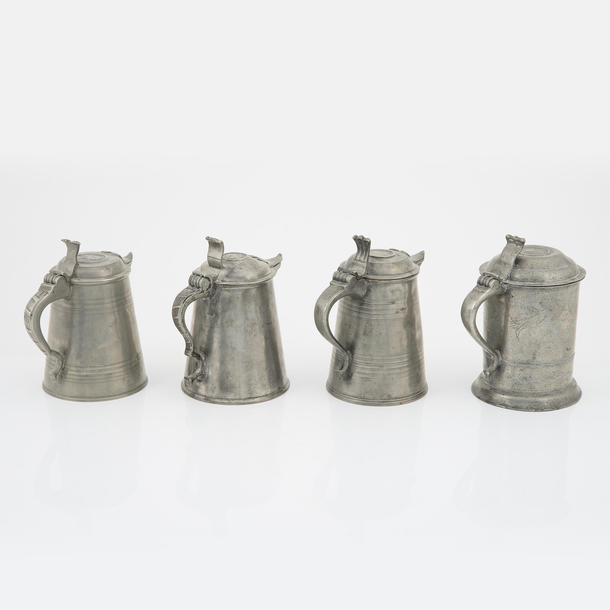 Stop, 4st, tenn, bla Per Fredrik Wigholm, Arboga 1845 eller 1847.