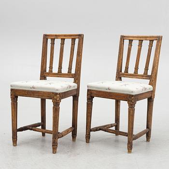 A pair of Gustavian chairs, Sweden, around 1800.