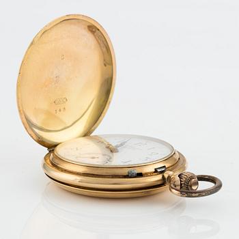 CN Svensson, Norrköping, pocket watch, 18K gold, hunter case, 53 mm.