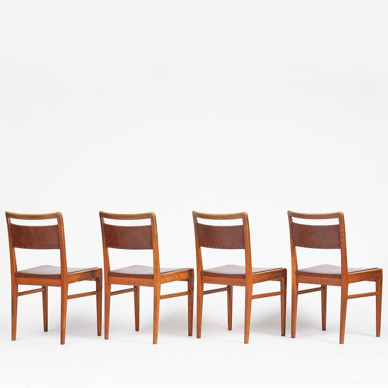 Axel Larsson, a rare set of four chairs, Svenska Möbelfabrikerna, Bodafors, 1940s-50s.