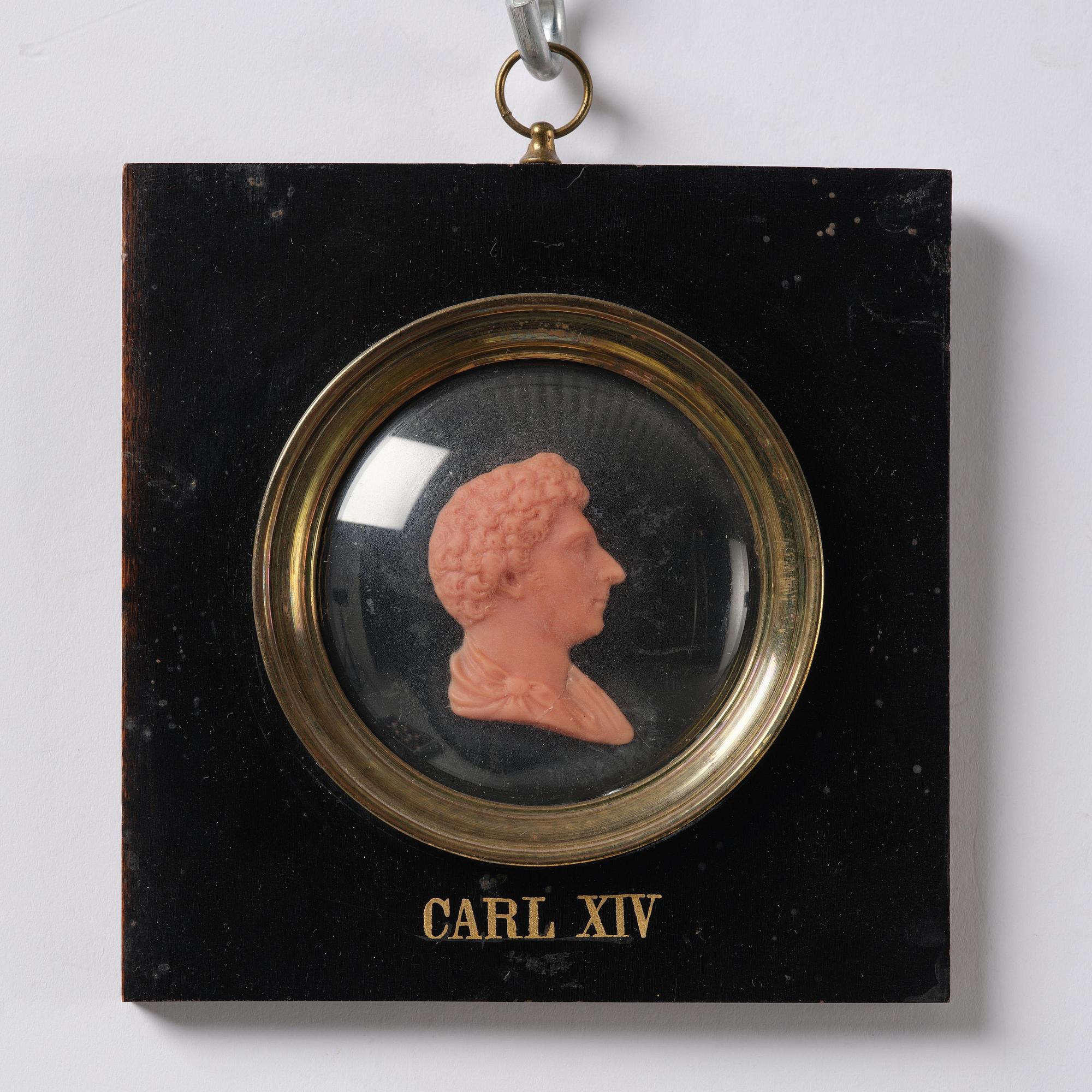 A set of twenty wax portraits of Swedish monarchs, late 19th century.