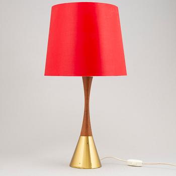 A teak and brass table lamp, Bergboms, 1960's.