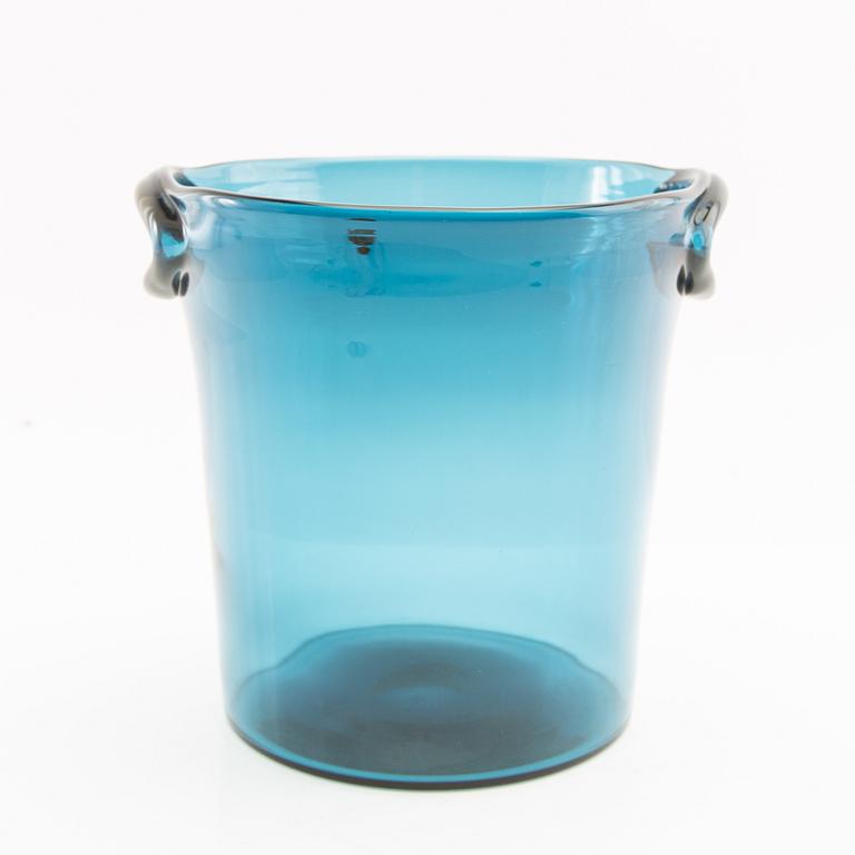 Nils Landberg, wine cooler, glass, Orrefors, 1950s.