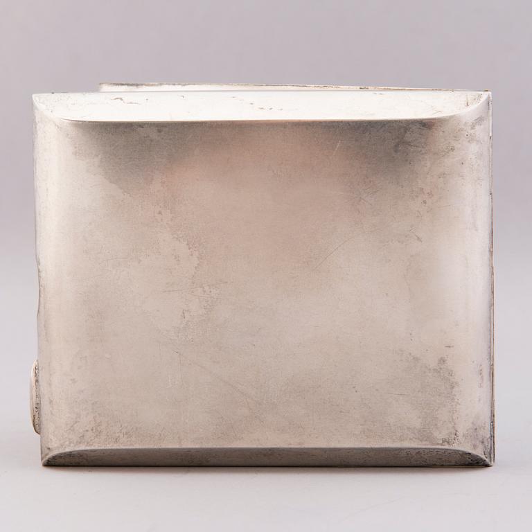 CIGARETTE CASE, silver, Auran kultaseppä, Turku 1951 and CUFFLINKS, silver, Japan late 19th century.