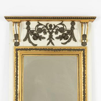 Mirror/wall panel, late Gustavian, circa 1800.