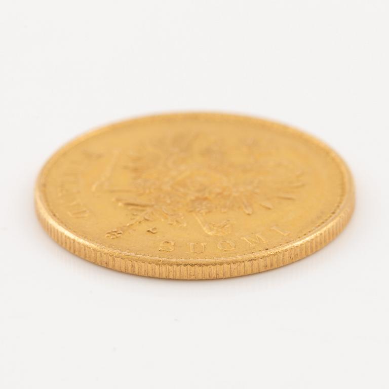 A goldcoin, Finland, Russian Duchy, 20 Markkaa, 1904.