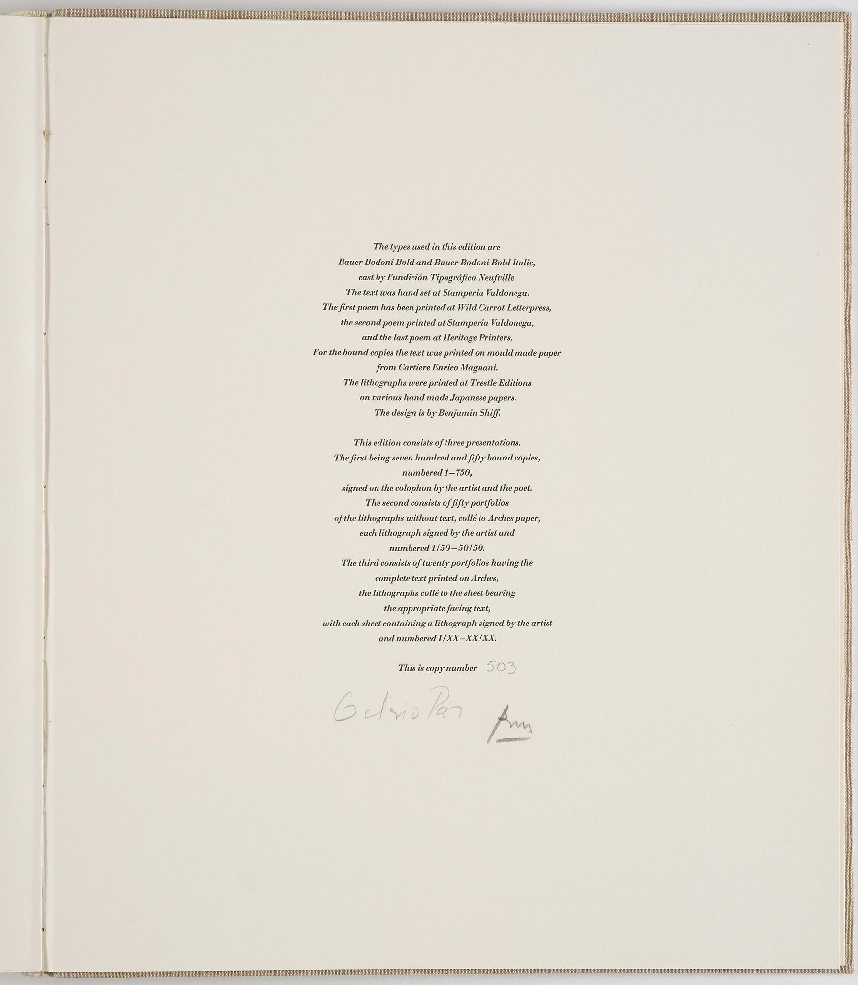 Robert Motherwell, "Octavio Paz, Three Poems".