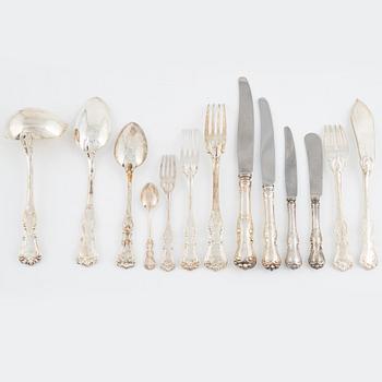 Bestickuppsättning, 46 delar, silver, modell "Prins Albert", bl.a. CG Hallberg, Stockholm 1949.