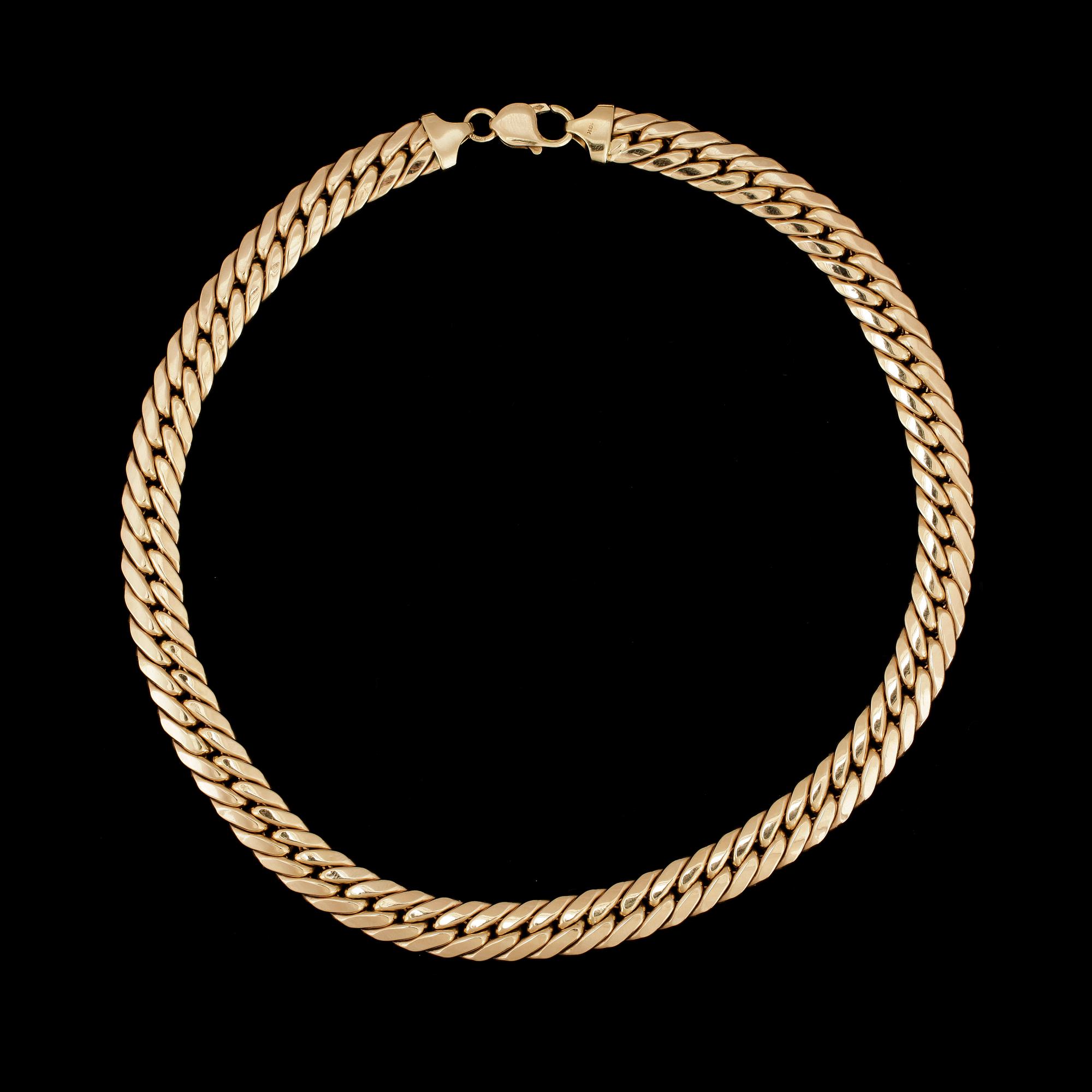 COLLIER, 18k guld, märkt S&Co. Vikt ca 69g.