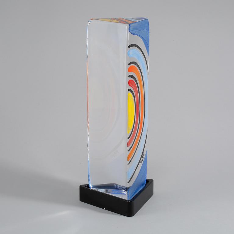 SKULPTUR, glas, Monica Backström, Kosta Boda, signerad, 1900-talets andra hälft.