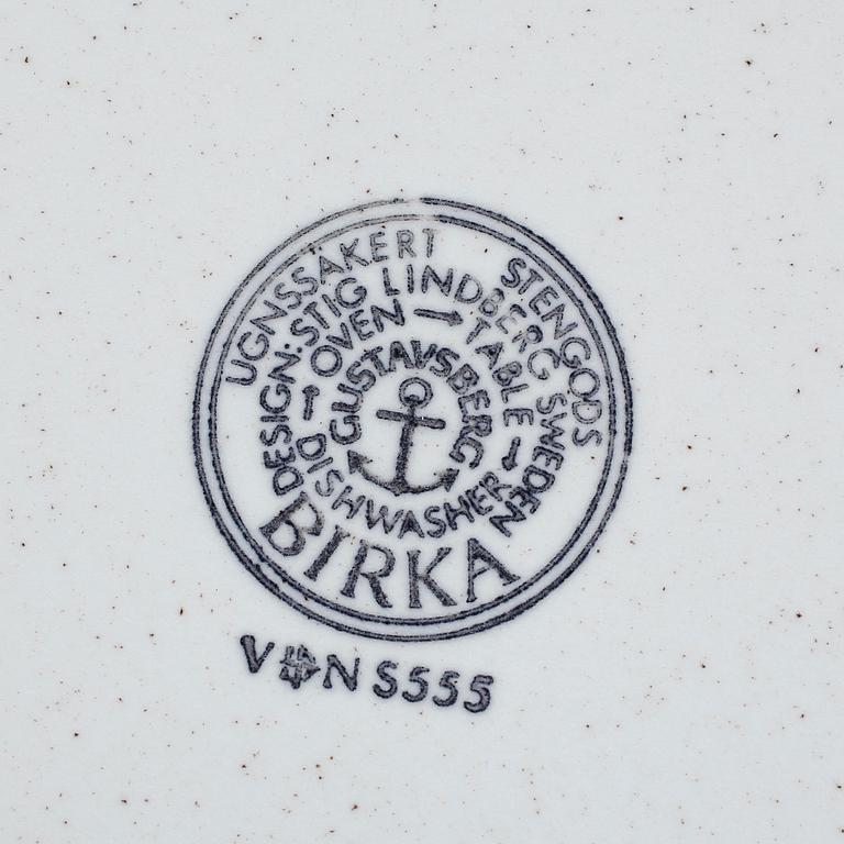 SERVIS, 54 delar, stengods, "Birka", Stig Lindberg, Gustavsberg, 1900-talets andra hälft.