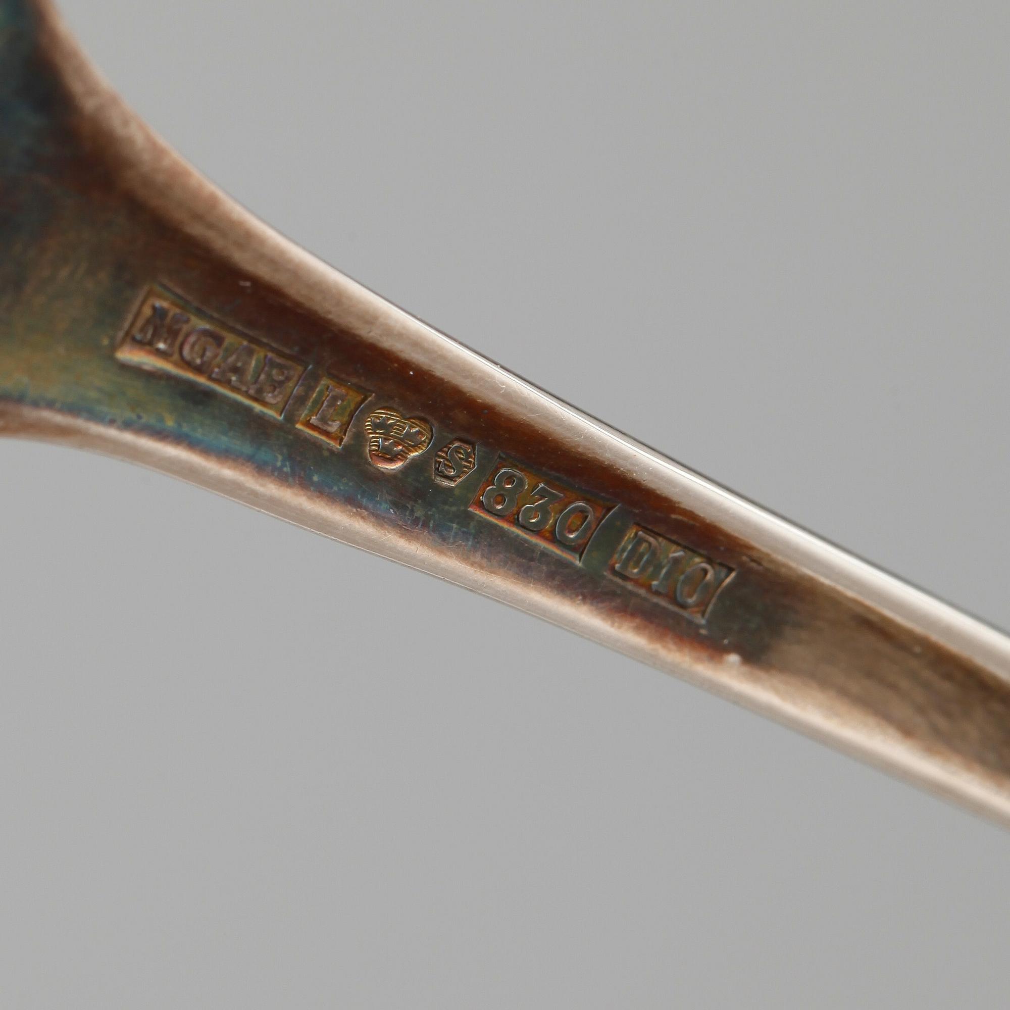 PARTI SILVER, 11 delar, bland annat GAB och Georg Jensen, 1900-tal. Total vikt ca 445 gram.
