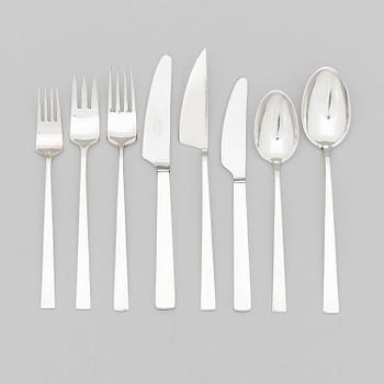 Bertel Gardberg, A 96-piece set of "Birgitta" silver cutlery, marked BG, Hopeatehdas oy, Helsinki 1956-64.