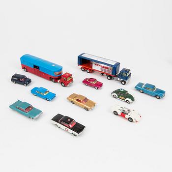 Thirteen Corgi Toys and Dinky Toys vehicles from the 1960s.