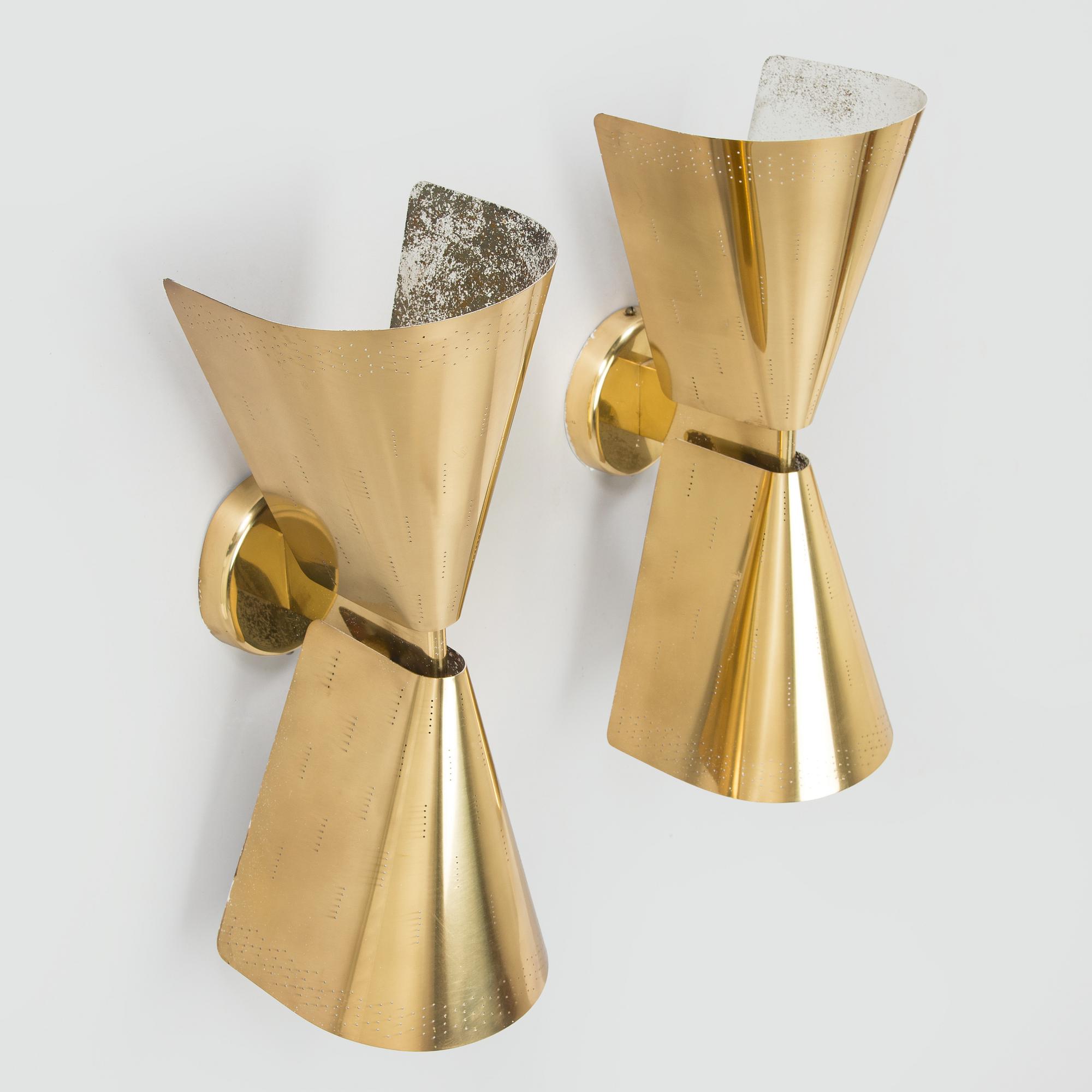 Paavo Tynell, a pair of  mid-20th century  wall lights for Taito. Made to order.