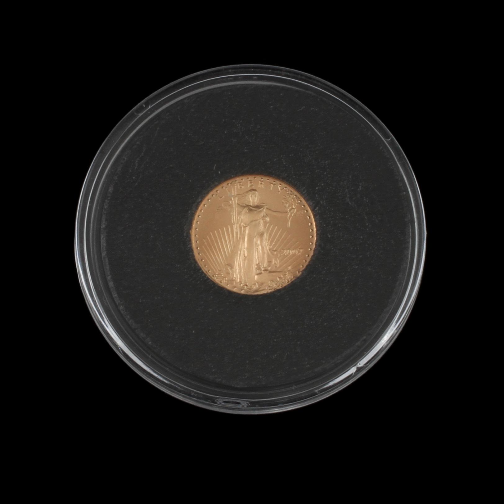 GULDMYNT, 5 dollar, "Liberty/Flying eagle", 2007, vikt ca 3 g.