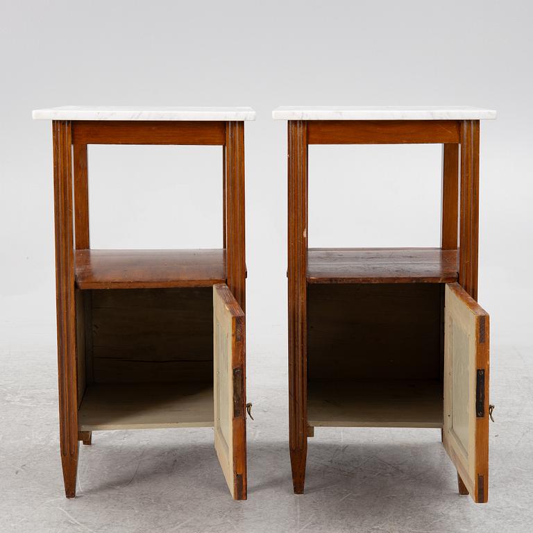 A pair of bedside tables, early 20th century.