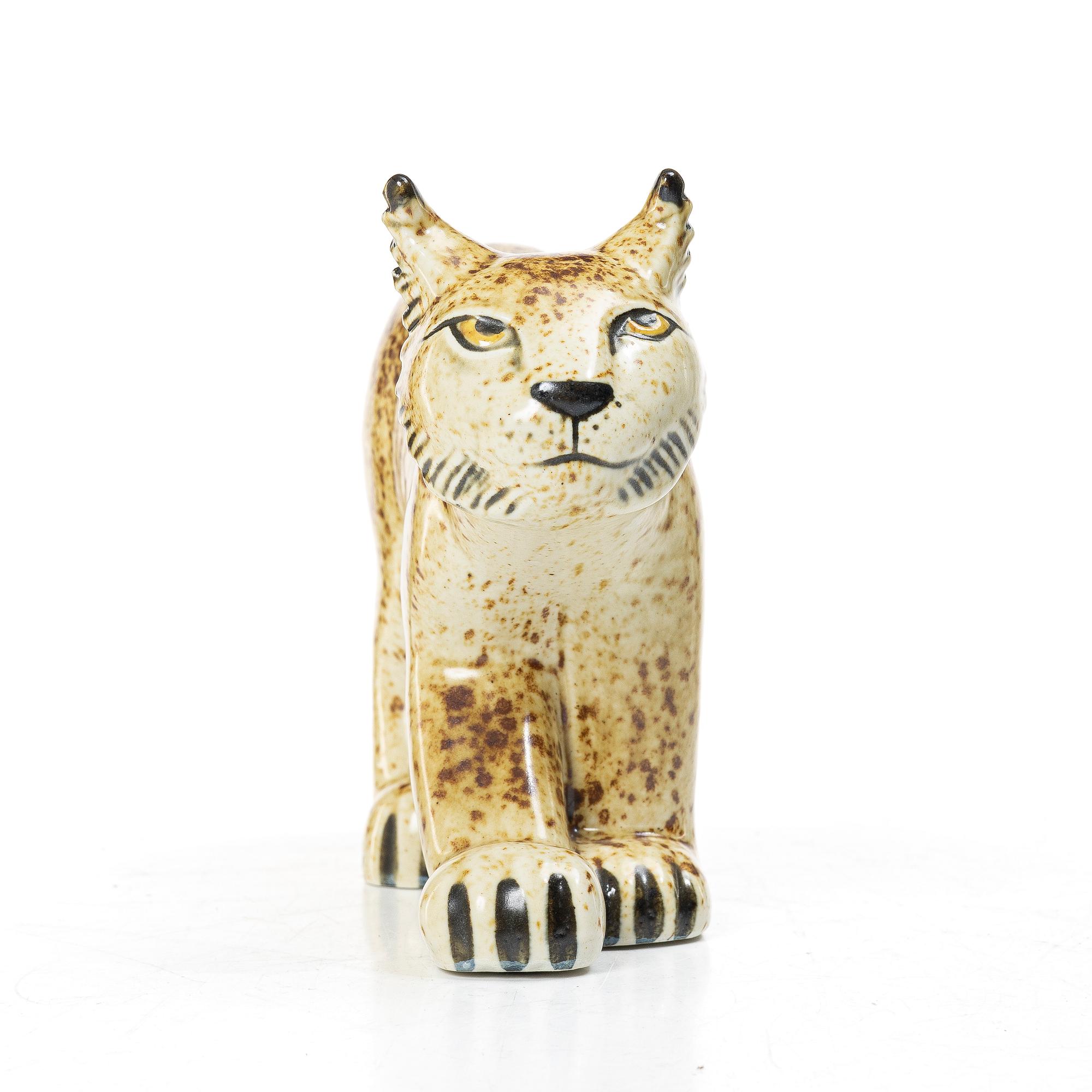 Lisa Larson, an 'Lodjur' figurine, Gustavsberg for NK, Nordiska Kompaniet in collaboration with WWF.