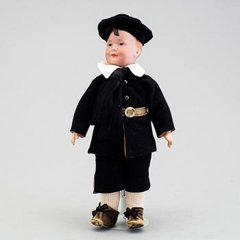 A bisque headed character doll 500 by Armand Marseille, Germany, ca 1910.