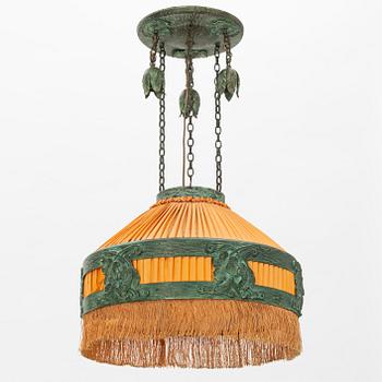 An Art Nouveau ceiling lamp, early 20th Century.