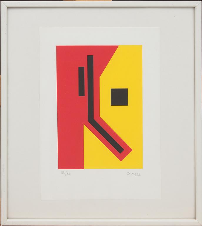 BENGT ORUP, färgserigrafi, signerad och numrerad 33/60, daterad -86.