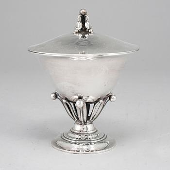 A Johan Rohde sterling silver bowl with lid, model 17C, Georg Jensen after 1945.