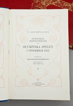 BÖCKER, 2 st, "V Olympiaden...Olympiska spelen i Stockholm 1912" samt "Den femte olympiaden... i bild och ord", 1912-13.