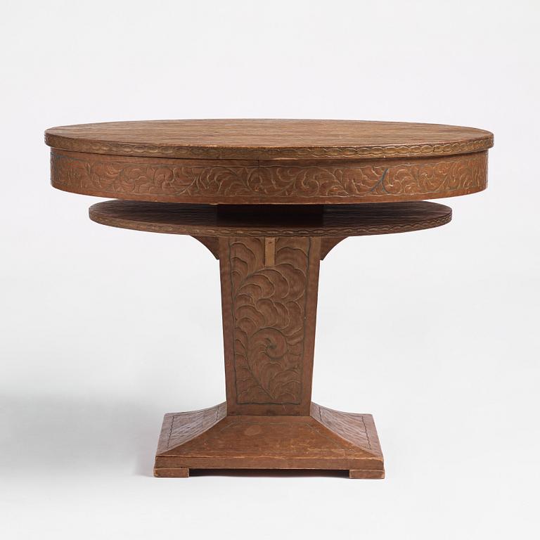 Otto Wretling, attributed to, an Art Nouveau pine table, Sweden early 20th century.