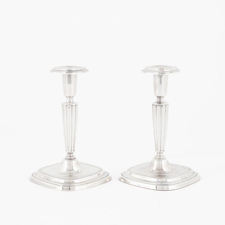 A pair of silver candlesticks, GAB, Stockholm 1965.
