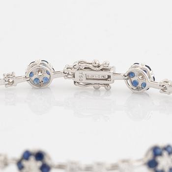 Sapphire and brilliant cut diamond bracelet.