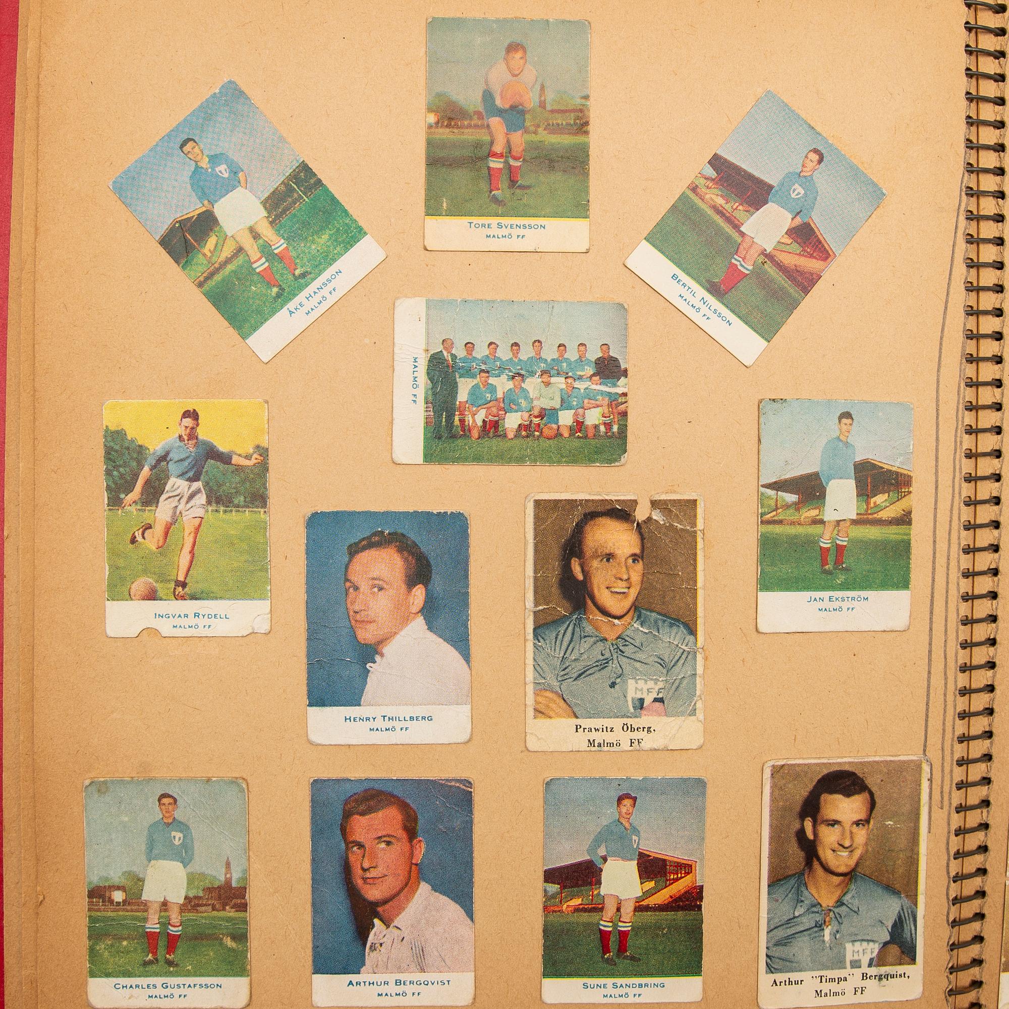 Album, med bla Alfabilder, ca 180 st., inklusive Pelé, VM i fotboll i Sverige 1958, Alifabolaget.