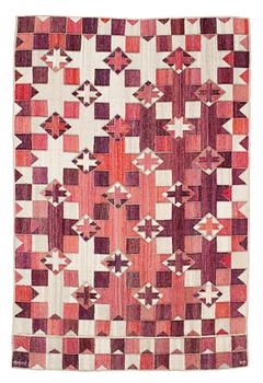 DRAPE. "Rubinstjärnan". Flat weave. 219 x 147 cm. Signed AB MMF BN.