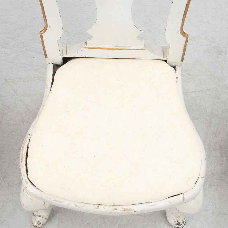 Chairs, 4 pcs, probably Bergslagen, mid-18th century, Late Baroque.