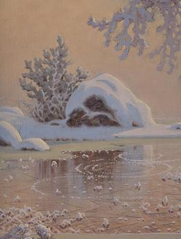 Gustaf Fjaestad, Hoarfrost at dawn.