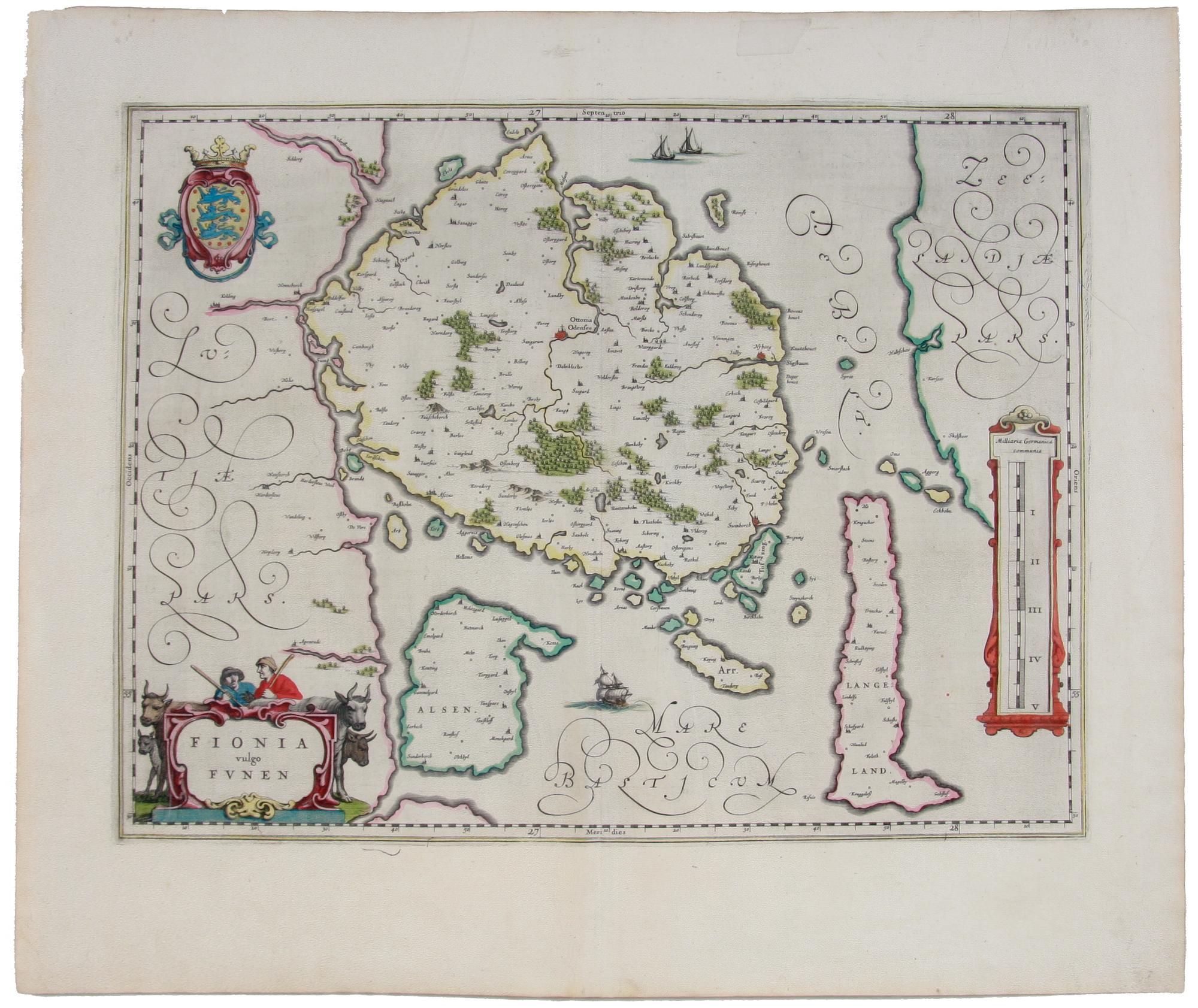 KARTA, Fyn, Danmark, Blau, ca 1660.