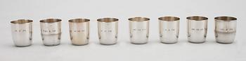 SUPKOPPAR, 8 st, silver, Wilkens. Tot vikt 158 g.