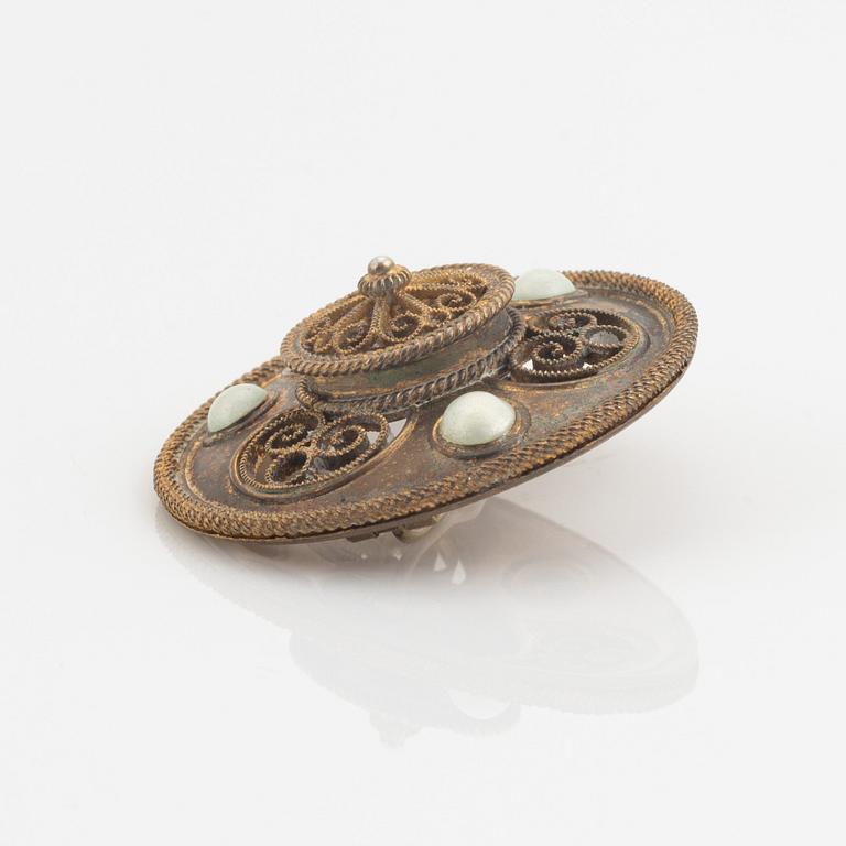 Two silver brooches, Norway.