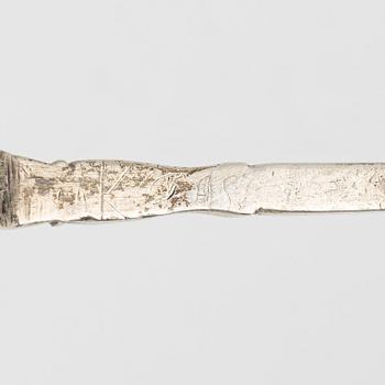Sked, silver, sannolikt Skandinavien, 1700-tal, saknar stämplar.
