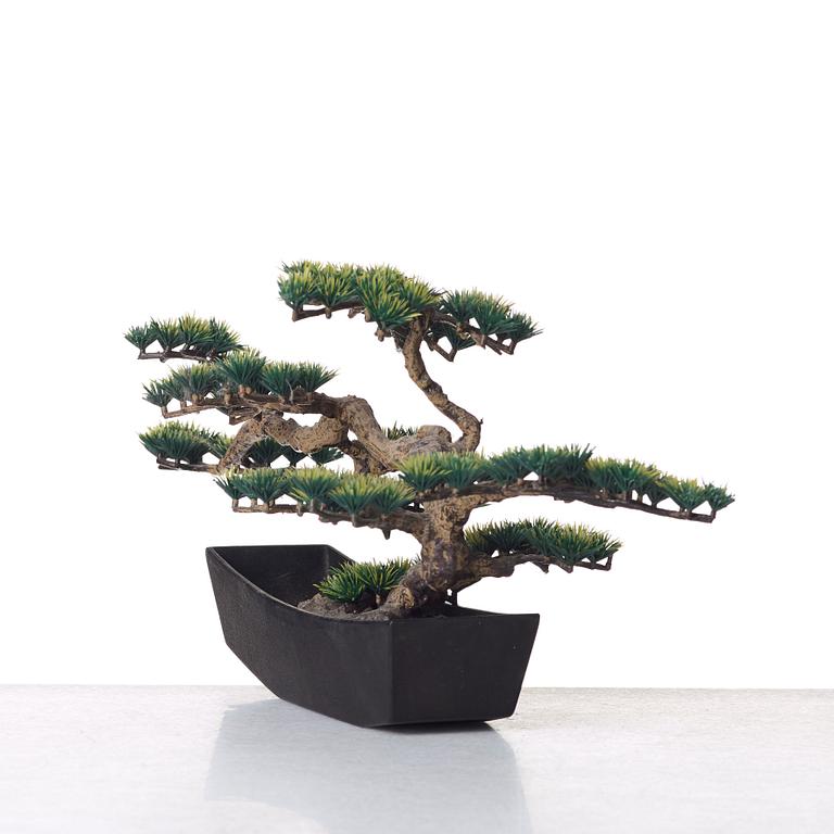 Estrid Ericson, an elastoline bonsai tree mounted in a Japanese cast iron pot, Svenskt Tenn, Sweden, mid 1900's, provenance E. Ericson.