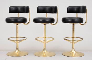 BARSTOLAR, 3 st, Johanson design, Markaryd, 1960/70-tal.