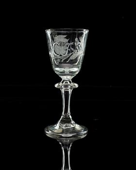 A Norweigan Nöstetangen wine glass, 18th Century.