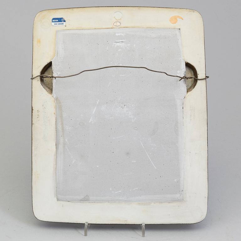 A LISA LARSON 'Harlekin' stoneware mirror from Gustavsberg.