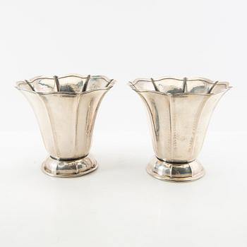 David Andersen vases, a pair, silver, Stockholm 1930.