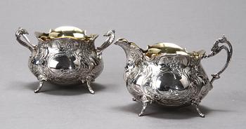 KAFFESERVIS, 3 delar, silver, Gewe, 1970. Ca 1145 gr.