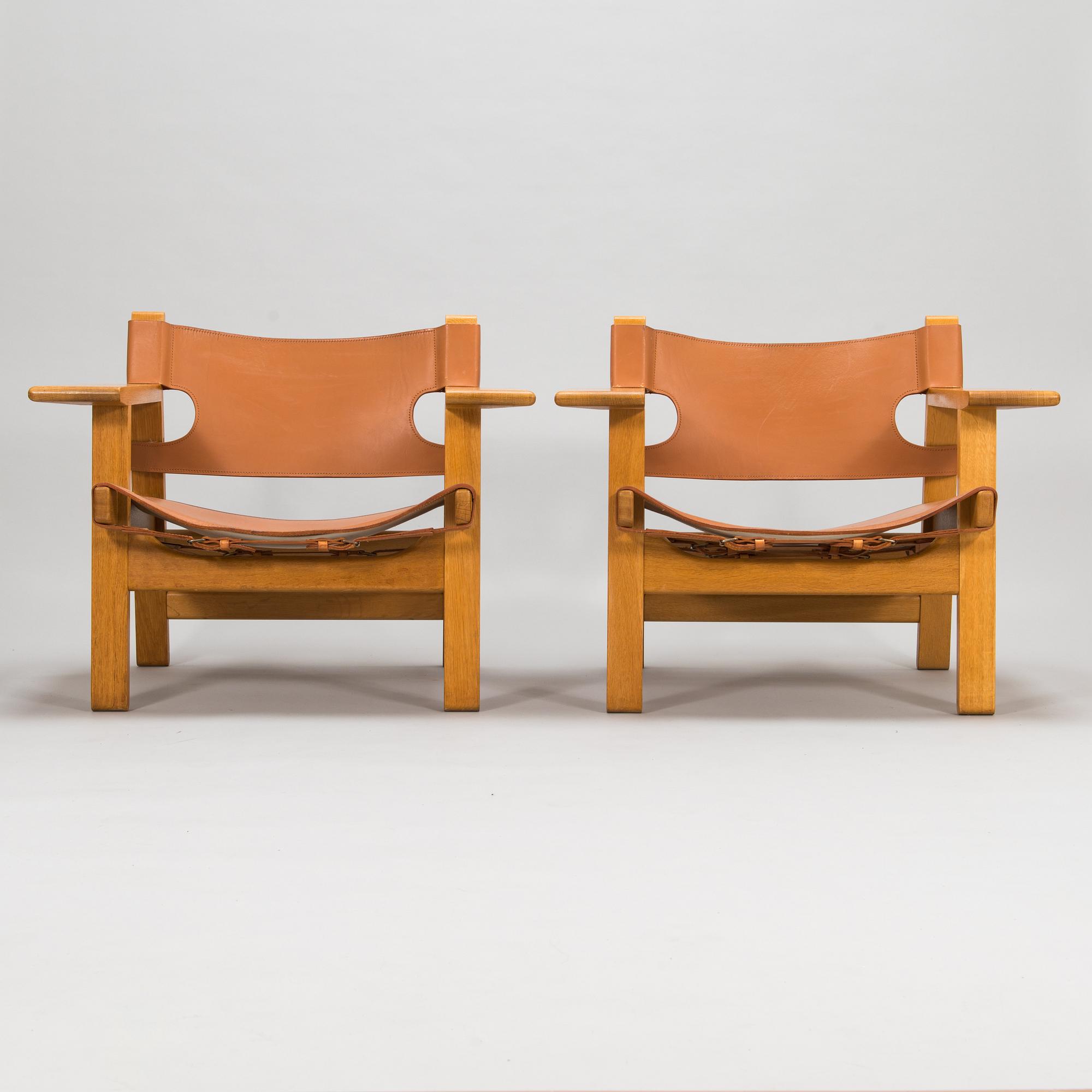 Børge Mogensen, nojatuolipari, "Spanish chair" Fredericia Stolefabrik, Tanska.