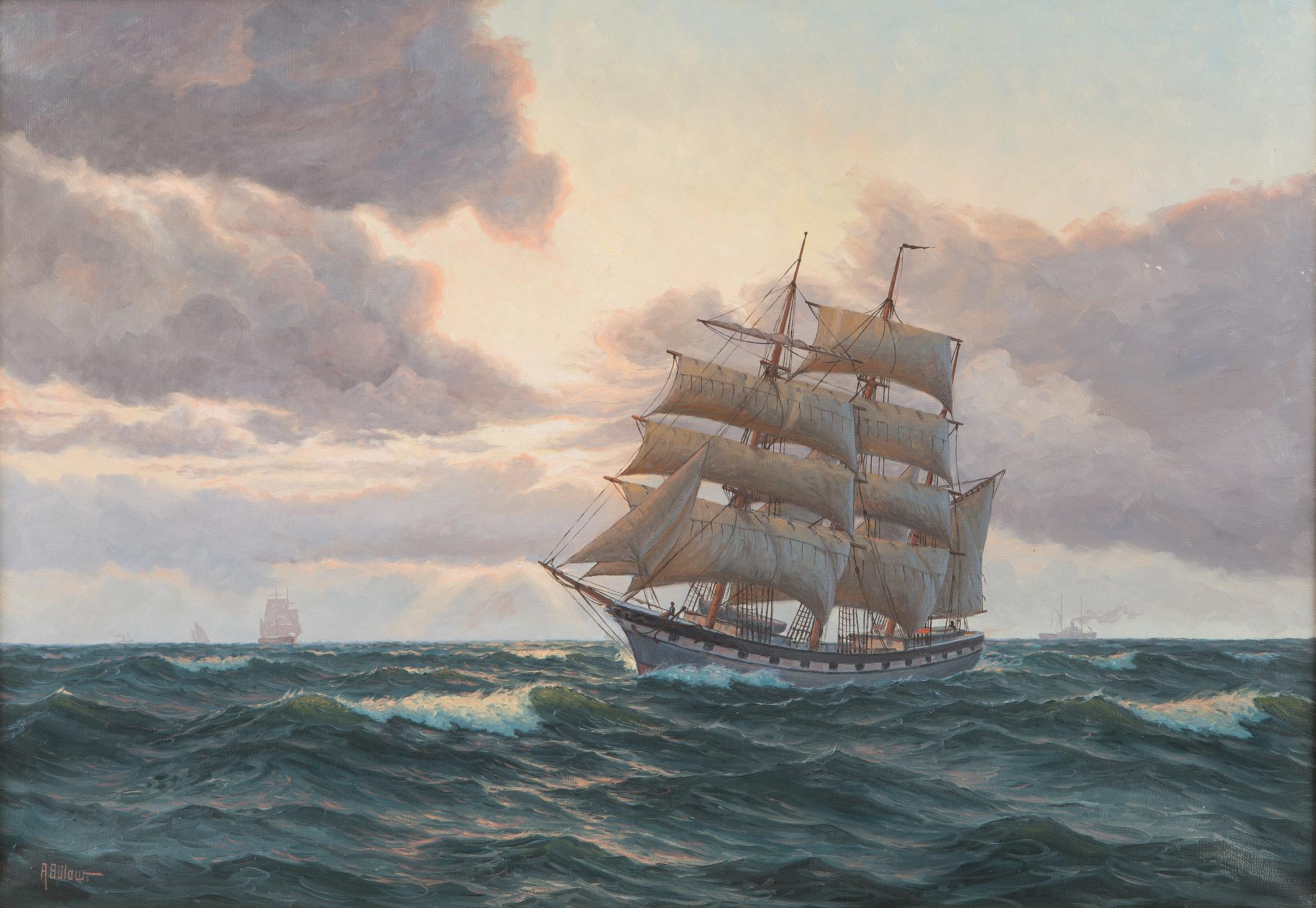 Axel Bülow, Ship at Sea.